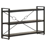 3-Tier Bookcase Black 55.1"x11.8"x31.5" Solid Mango Wood