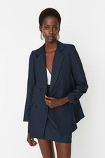 Trendyol Navy Blue Woven Lined Blazer Jacket