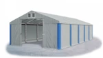 Garážový stan 4x8x2,5m střecha PVC 560g/m2 boky PVC 500g/m2 konstrukce ZIMA Šedá Šedá Modré,Garážový stan 4x8x2,5m střecha PVC 560g/m2 boky PVC 500g/m