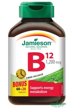 JAMIESON Vitamín B12 metylkobalamín 1200 μg s postupným uvoľňovaním 80 tbl. 80 tabliet JAMIESON Vitamín B12 metylkobalamín 1200 μg s postupným uvoľňovaním 80 tbl. 80 tabliet