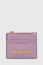 Puzdro na karty Love Moschino fialová farba
