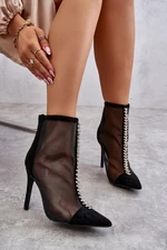 Fashionable Women's Shoes Mesh Stiletto Black Rummi