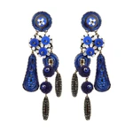 Tatami Woman's Earclips Blossom E-Wo004M Navy Blue