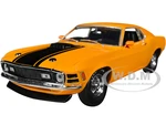 1970 Ford Mustang Mach 1 428 Grabber Orange with Black Stripes Limited Edition to 5250 pieces Worldwide 1/24 Diecast Model Car by M2 Machines