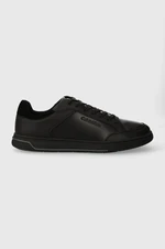 Kožené sneakers boty Calvin Klein LOW TOP LACE UP LTH černá barva, HM0HM01455