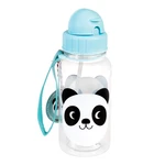 Niebieska butelka dziecięca ze słomką Rex London Miko The Panda, 500 ml