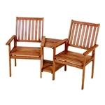 Zestaw 2 połączonych krzeseł ogrodowych z drewna eukaliptusowego Garden Pleasure Edison