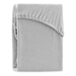 Jasnoszare prześcieradło frotte z gumką 120x200 cm Ruby – Restilo