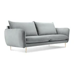 Jasnoszara aksamitna sofa Cosmopolitan Design Florence, 160 cm