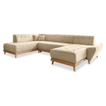 Beżowa rozkładana sofa w kształcie litery "U" Miuform Dazzling Daisy, lewostronna