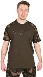 Fox Fishing Horgászpóló Khaki/Camo Outline T-Shirt - 2XL