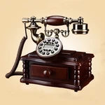 Squareness Antique Landline Telephone made of wood vaste telefoon caller id vintage fixed phone for home office sitting room