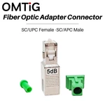 1~5dB Fiber Optic Adapter Connector SC/UPC Female -SC/APC Male Fixed Fiber Attenuator Optic Fiber Coupler Flange