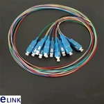 12 colored SC pigtail 1M 1.2M 1.5mtr SM 9/125um 0.9mm optical fiber cable ftth A class ferrule top quality factory supply ELINK