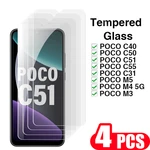 4PCS Glass smartphone For xiaomi Poco C51 C55 F5 Pro C40 C50 M4 M5 C31 M3 screen protector Tempered glass phone protective film