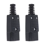 2X Black IEC-320 C14 Male Plug AC Power Inlet Socket Connector 250V 10A