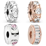 Sparkling Rose Long Pronged Explosion Of Love Ice Formation Clip Bead 925 Sterling Silver Charm Fit Fashion Bracelet Diy Jewelry
