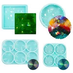 Glue Dropping Double Crystal Epoxy Resin Mold Irregular Shape Light Shadow Holographic Silicone Roller Coaster Molds Home Art