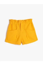 Koton Linen Shorts with Elastic Waist, Pocket