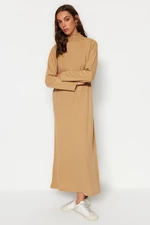 Trendyol Camel Turtleneck Sweater Dress