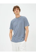 Koton Basic Striped T-Shirt Crew Neck Short Sleeve Viscose Blended