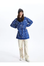 LC Waikiki Crew Neck Patterned Long Sleeve Women's Sweatshirt Tunic
