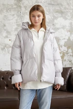 InStyle Monika Short Coat with Gathered Sleeves - White