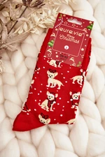 Men's Christmas Cotton Socks with Red Reindeer