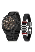 Polo Air Metal Strap Sports Men's Wristwatch Bracelet Combination Black