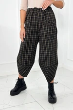 Plaid trousers black