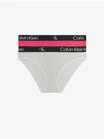 Calvin Klein Set of two women's briefs in dark pink and light grey 2P - Women