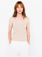 Beige Ribbed Top CAMAIEU - Women