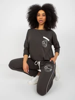 Khaki two-piece tracksuit with app