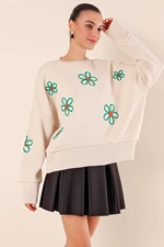 Bigdart 15824 Oversize Poncho Sweater - Cream