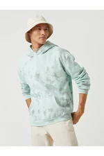 Koton Hooded Oversize Sweatshirt Raised Far East Embroidered Abstract Pattern Pocket
