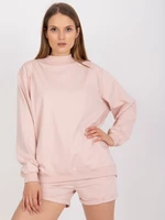Basic light pink cotton sweatshirt