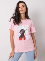 Rózsaszín női #39 póló nyomtatással
