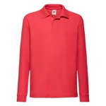 Red Long Sleeve Polo Shirt Fruit of the Loom