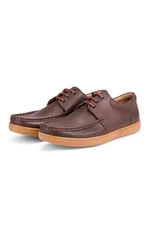 Ducavelli Jazzy Genuine Leather Men's Casual Shoes Brown