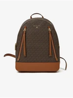 Dark Brown Women's Patterned Backpack Michael Kors - Women
