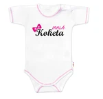 Baby Nellys Body krátký rukáv s vtipným textem  Malá Koketa, holka vel.  74