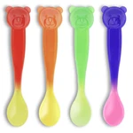 4 Colors Baby Feeding Spoon Bear Temperature Sensing Spoon for Kids Cartoon Training Spoon Heat Sensitive Toddler Utensils