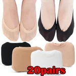 10/20pairs Women Summer Invisible Socks Footsies Shoe Liner Trainer Ballerina Boat Socks Ladies Thin Slippers Transparent Socks