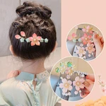 Children's Ancient Style Hanfu Hair Comb Headwear Hairpin Chinese Style Exquisite Flower Tassel Pendant Hair Sticks Girls
