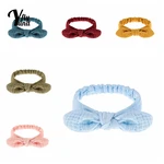 Yundfly Toddler Solid Color Handmade Knotted Elastic Hairband Infant Soft Comfortable Cotton Headband Baby Headwear Photo Props