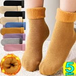 Women Men Winter Socks Warm Thicken Thermal Snow Boots Floor Socks Soft Velvet Cashmere Sock Sleep Solid Color Home Floor Socks