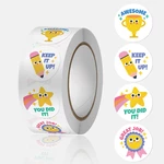 100-500pcs 1inch Round Cartoon Toys Stars Stickers For Kids Teacher Reward Encourage Sticker Office Seal Label Animal Label