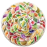90Pcs Cute Cartoon 3D Food Fruits and Vegetables Stickers DIY Materials Phone Laptop Bike Decoration Decal Kawaii Stickers
