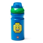 Niebieska butelka na wodę z zieloną zakrętką LEGO® Iconic, 390 ml