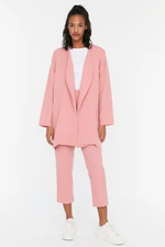 Trendyol Pale Pink Belted Jacket-Pants Woven Suit